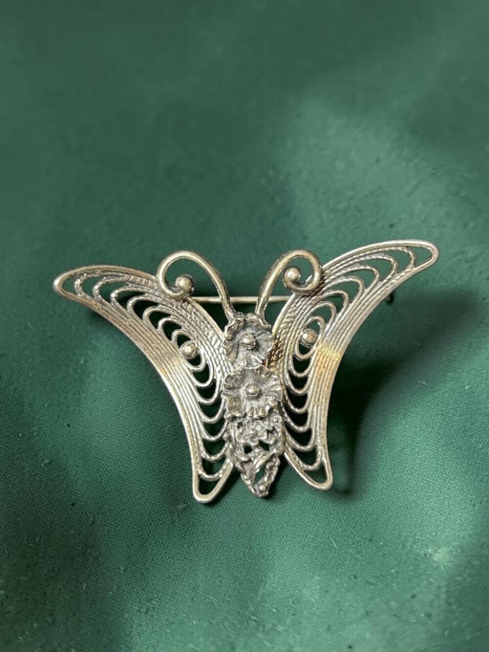 vintage Beaucraft sterling butterfly brooch
